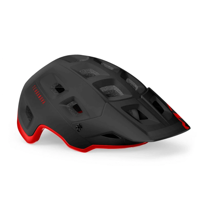 Casco Met Terranova Negro Rojo Mate 3 Casco Met Terranova Negro Rojo Mate