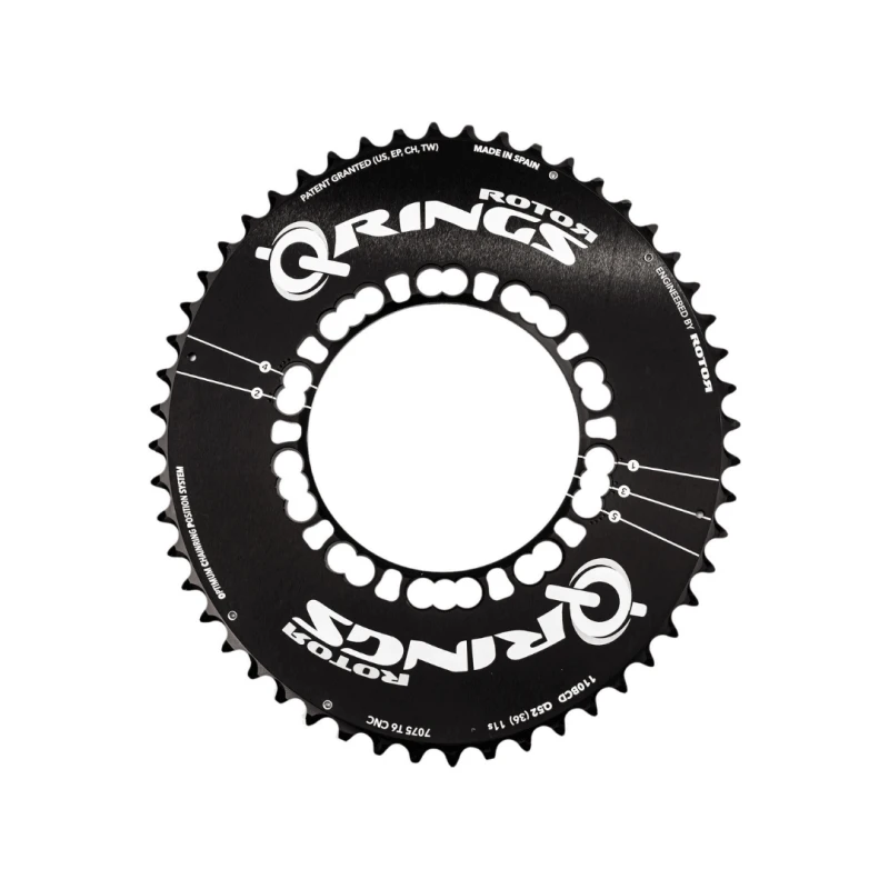 Plato Ovalado Rotor Q-Ring Aero Exterior Negro 4 Plato Ovalado Rotor Q-Ring Aero Exterior Negro - Imagen 2